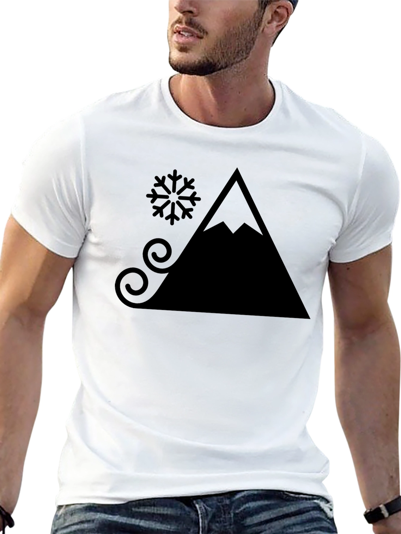 Mountain & Snow T-Shirt - Black Graphic Tee