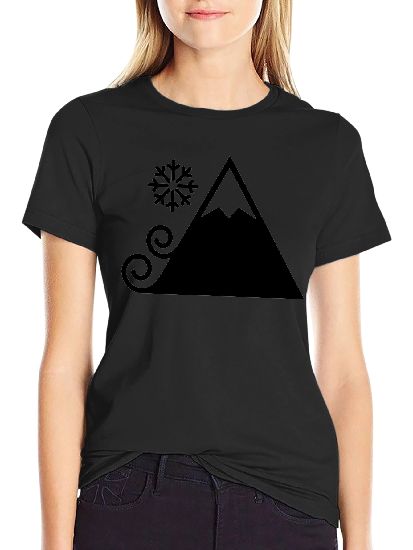 Mountain & Snow T-Shirt - Black Graphic Tee