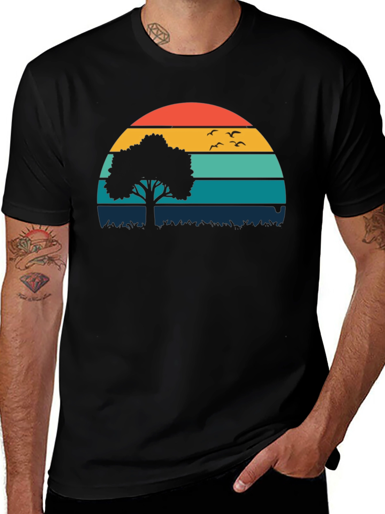 Sunset Tree Graphic Tee - Nature Inspired Comfort