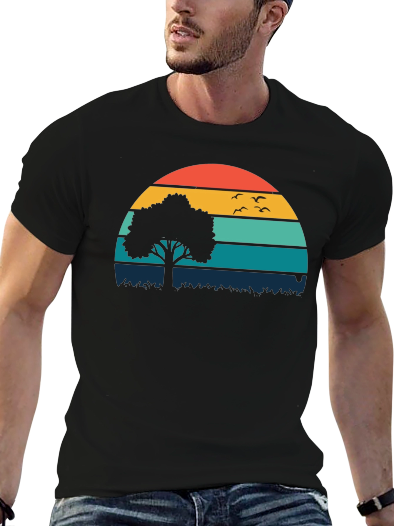 Sunset Tree Graphic Tee - Nature Inspired Comfort