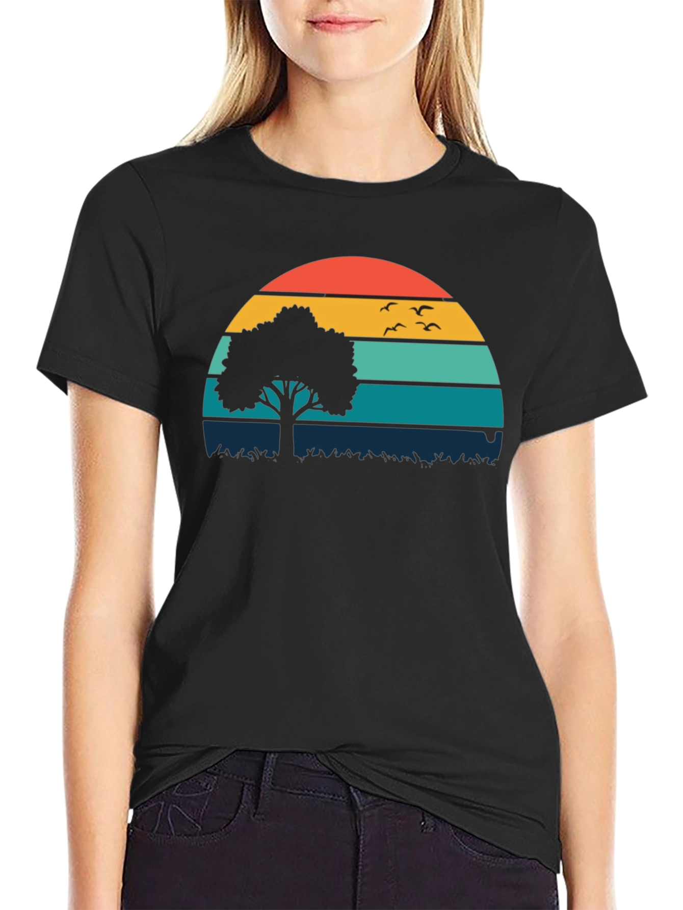 Sunset Tree Graphic Tee - Nature Inspired Comfort