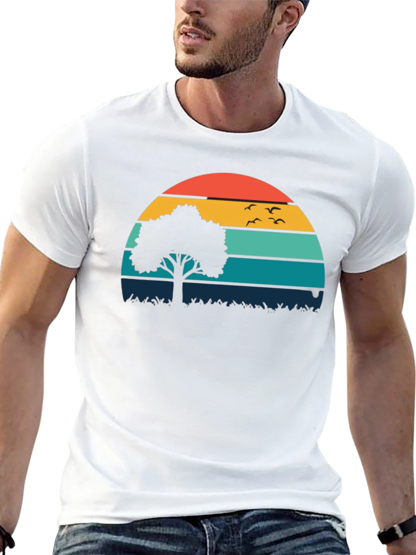 Sunset Tree Graphic Tee - Nature Inspired Comfort