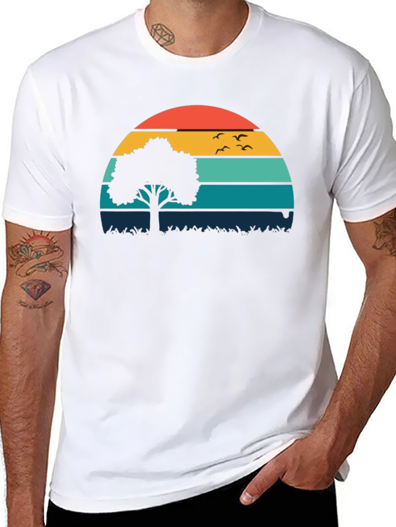 Sunset Tree Graphic Tee - Nature Inspired Comfort