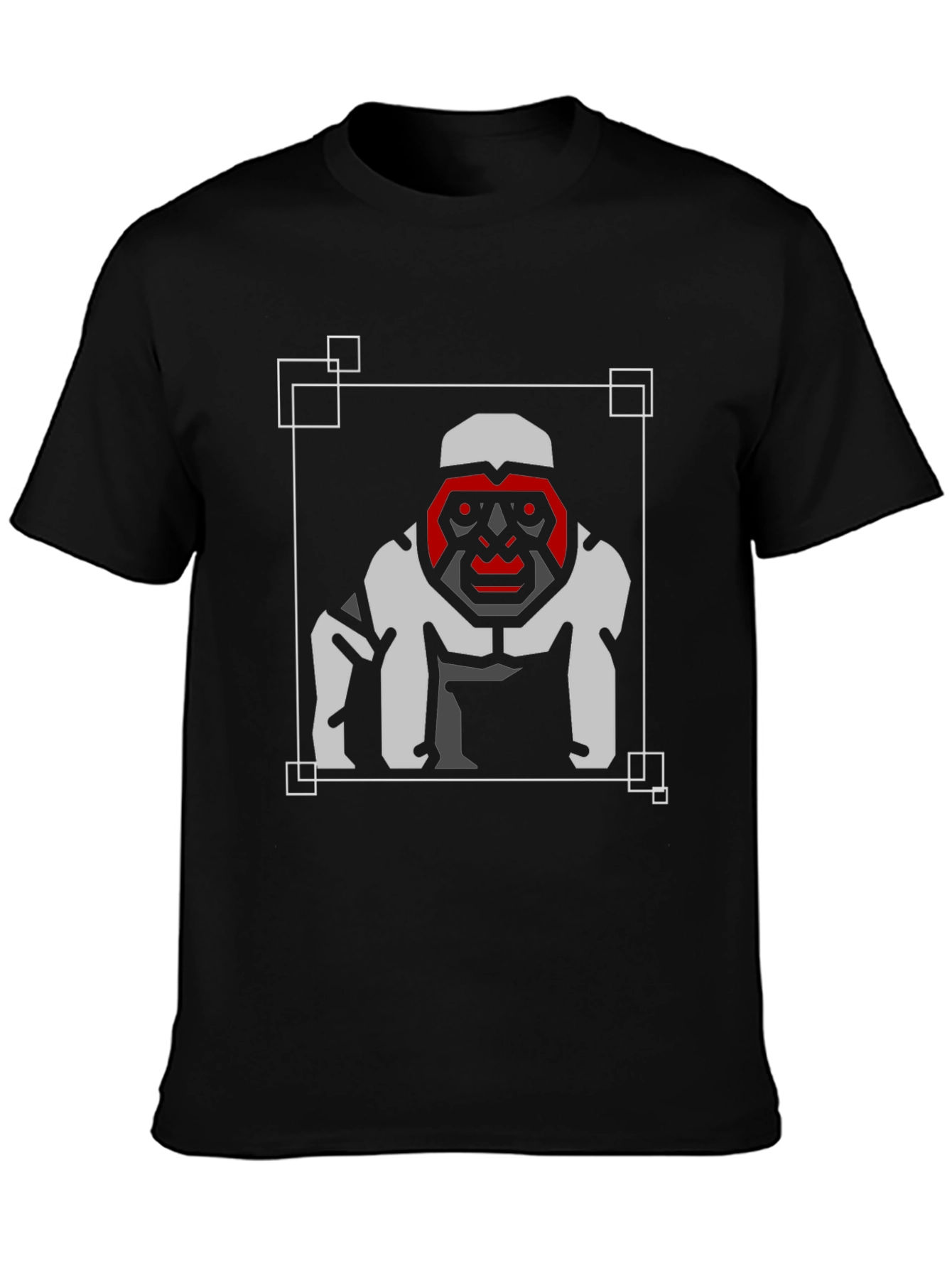 Geometric Gorilla Graphic Tee - Modern Design