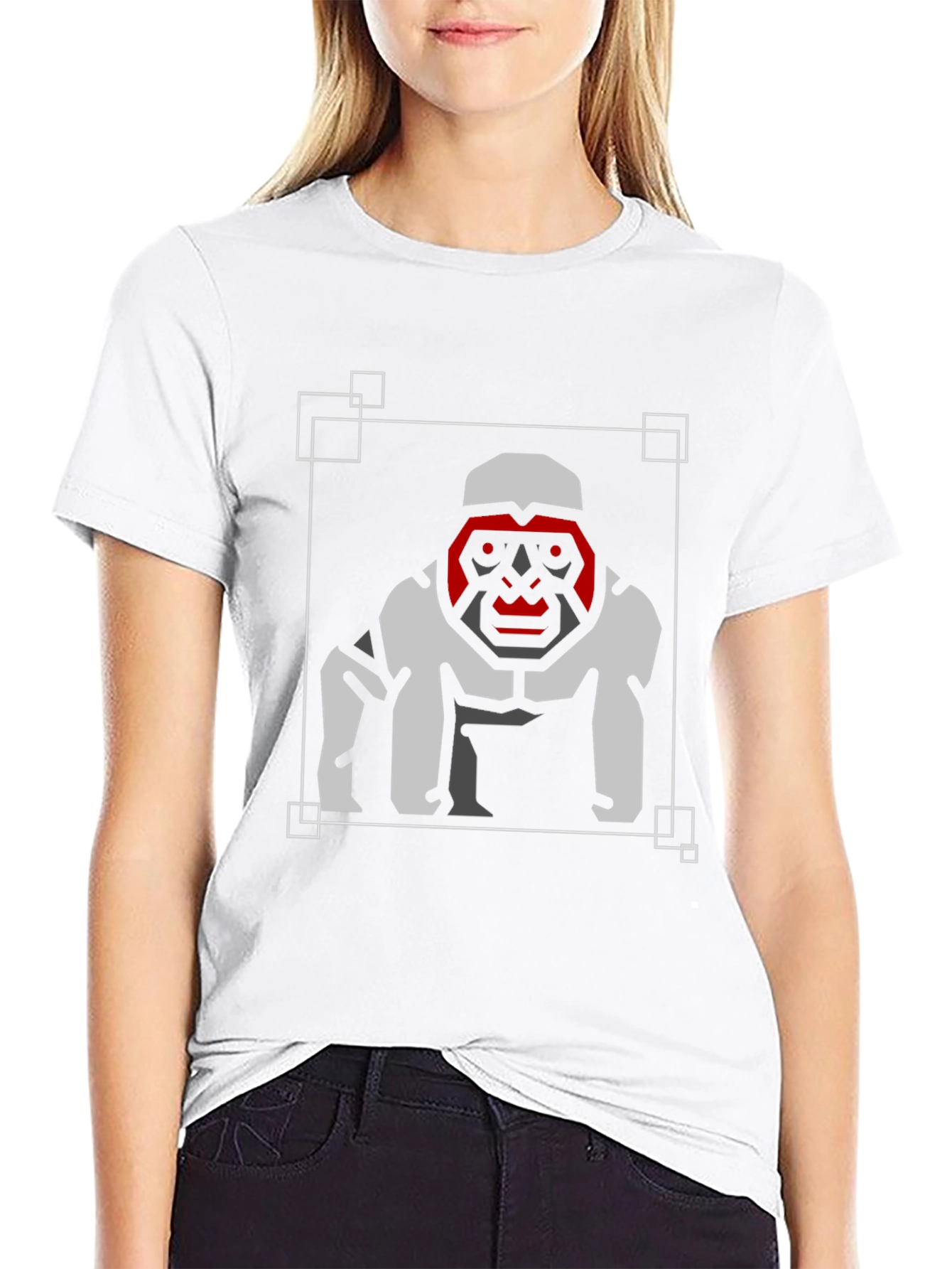 Geometric Gorilla Graphic Tee - Modern Design