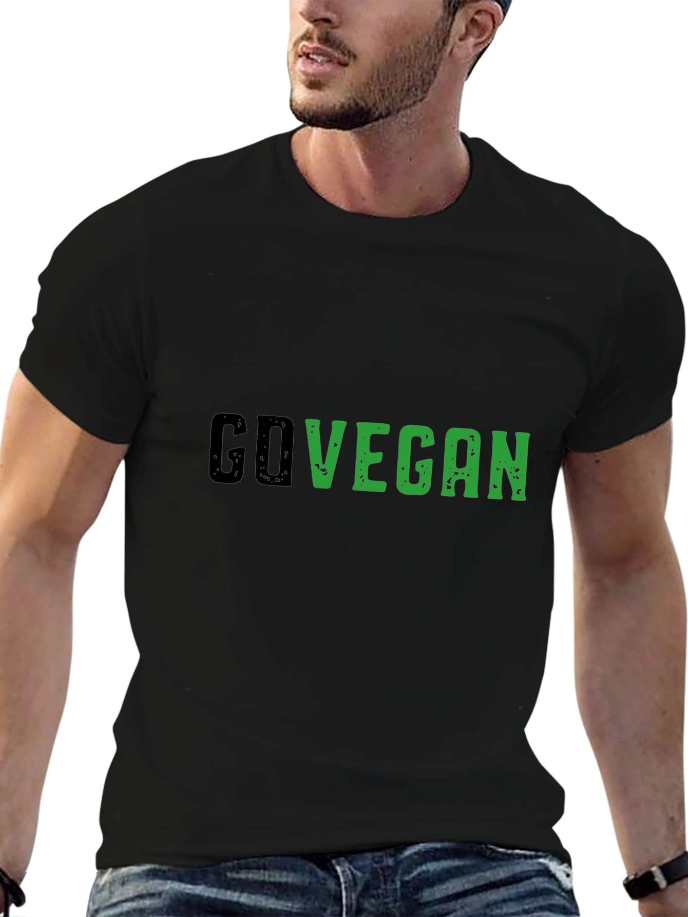 Go Vegan Black Tee - Stylish Vegan Statement Shirt