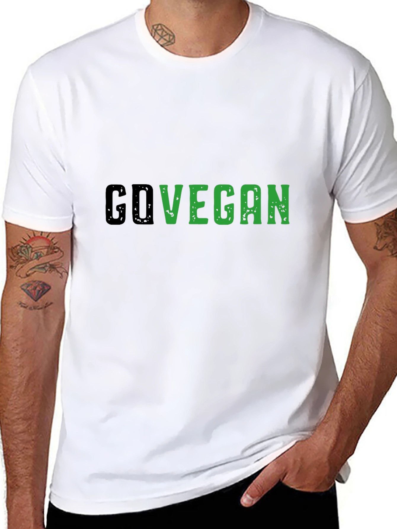 Go Vegan Black Tee - Stylish Vegan Statement Shirt