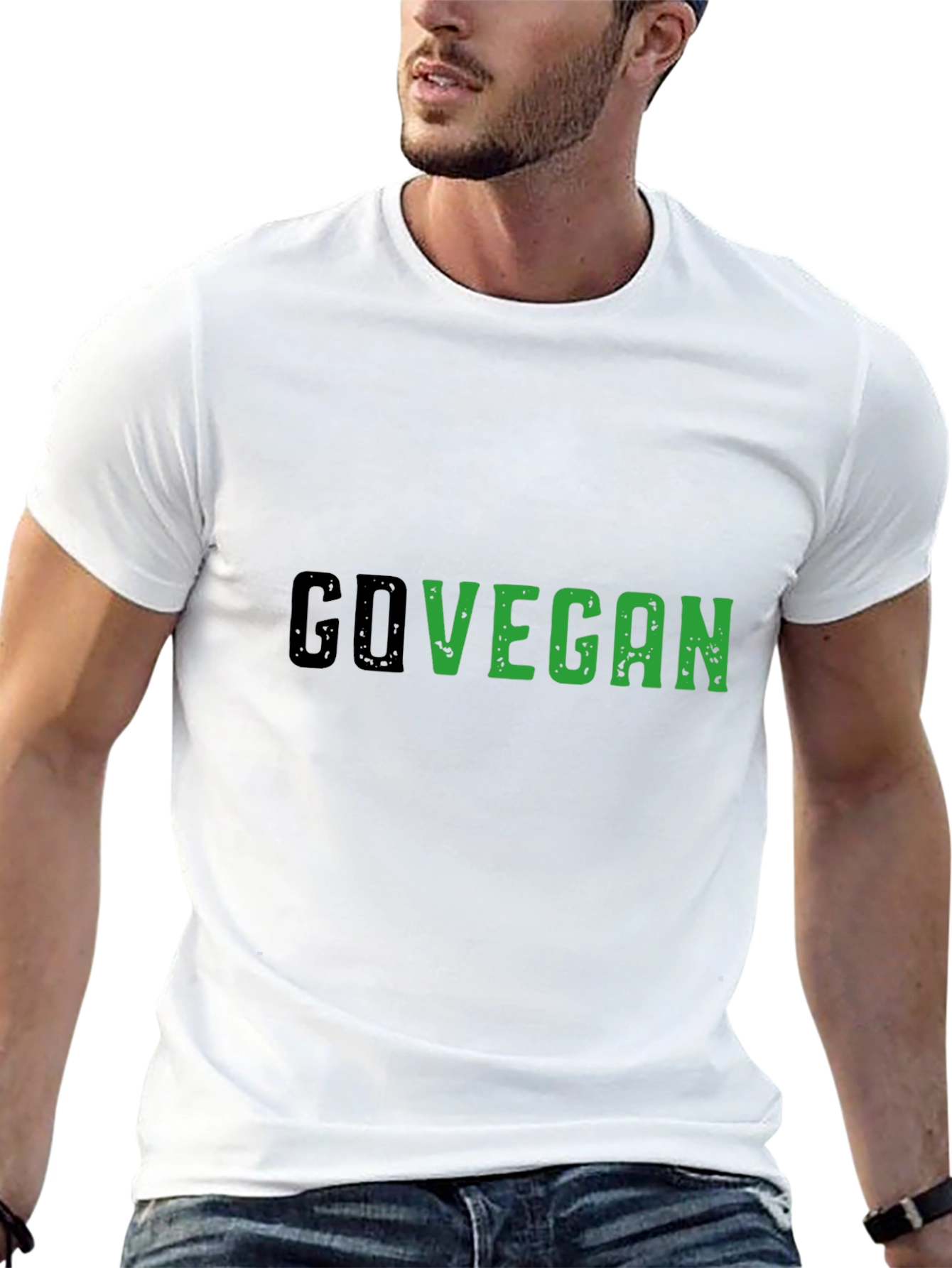 Go Vegan Black Tee - Stylish Vegan Statement Shirt