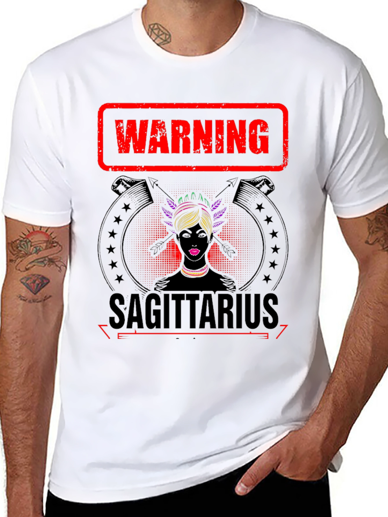 Warning Sagittarius Zodiac Graphic Tee