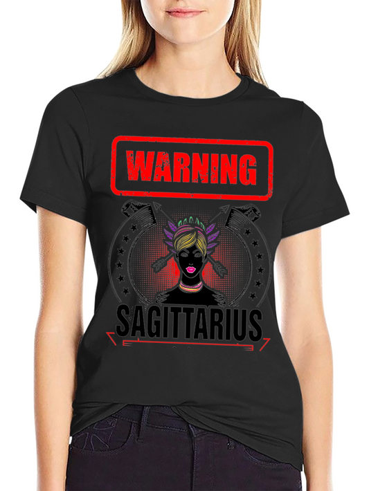 Warning Sagittarius Zodiac Graphic Tee