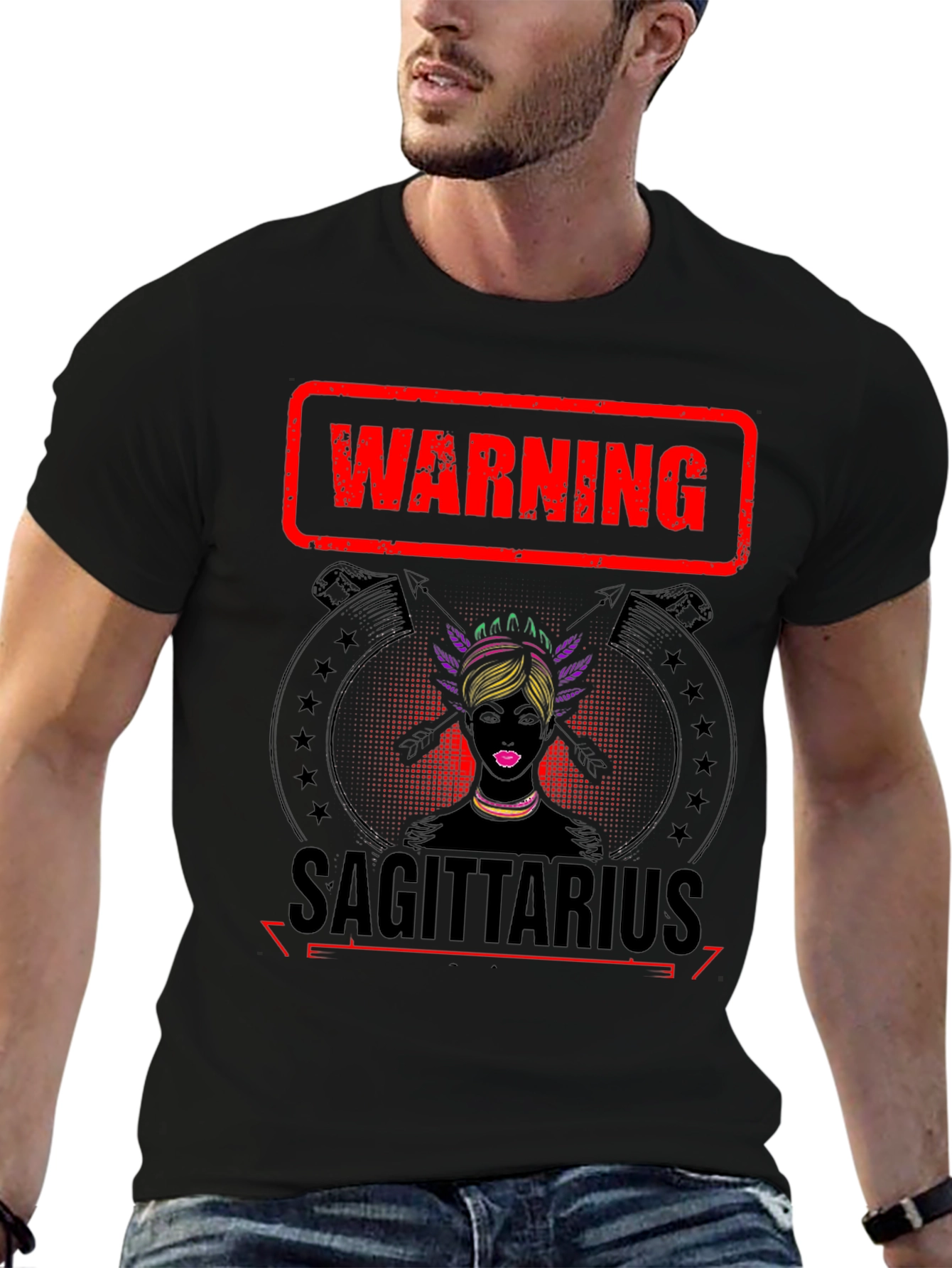 Warning Sagittarius Zodiac Graphic Tee