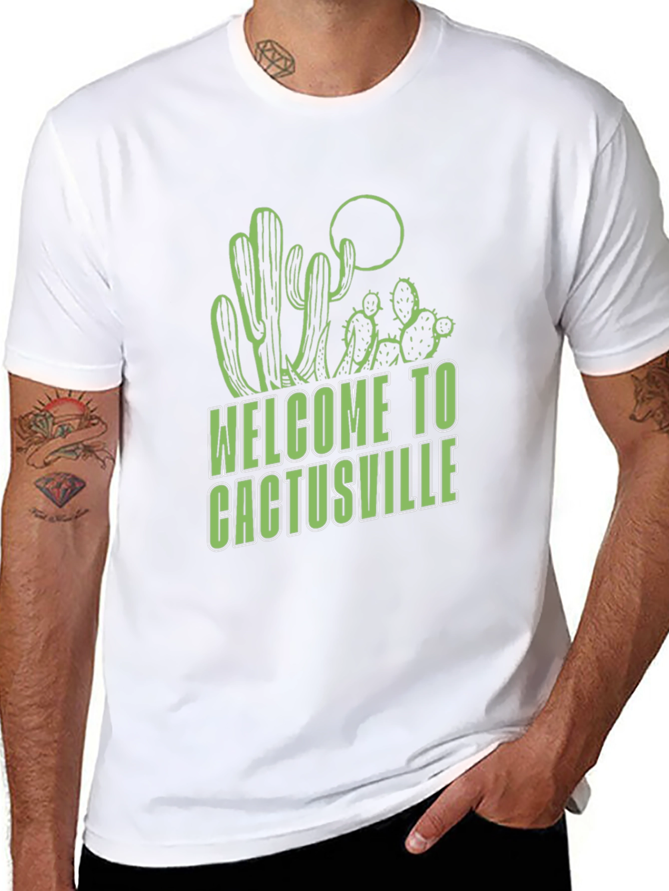 Welcome to Cactusville Black Graphic Tee