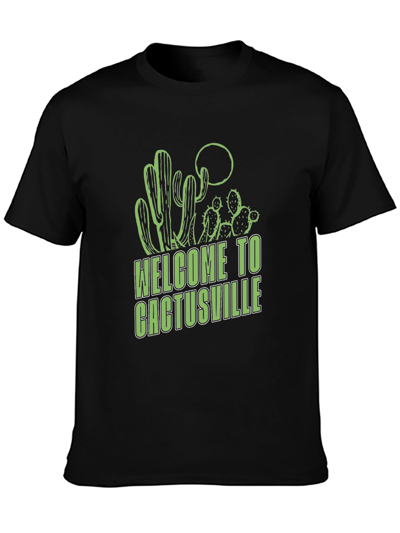 Welcome to Cactusville Black Graphic Tee