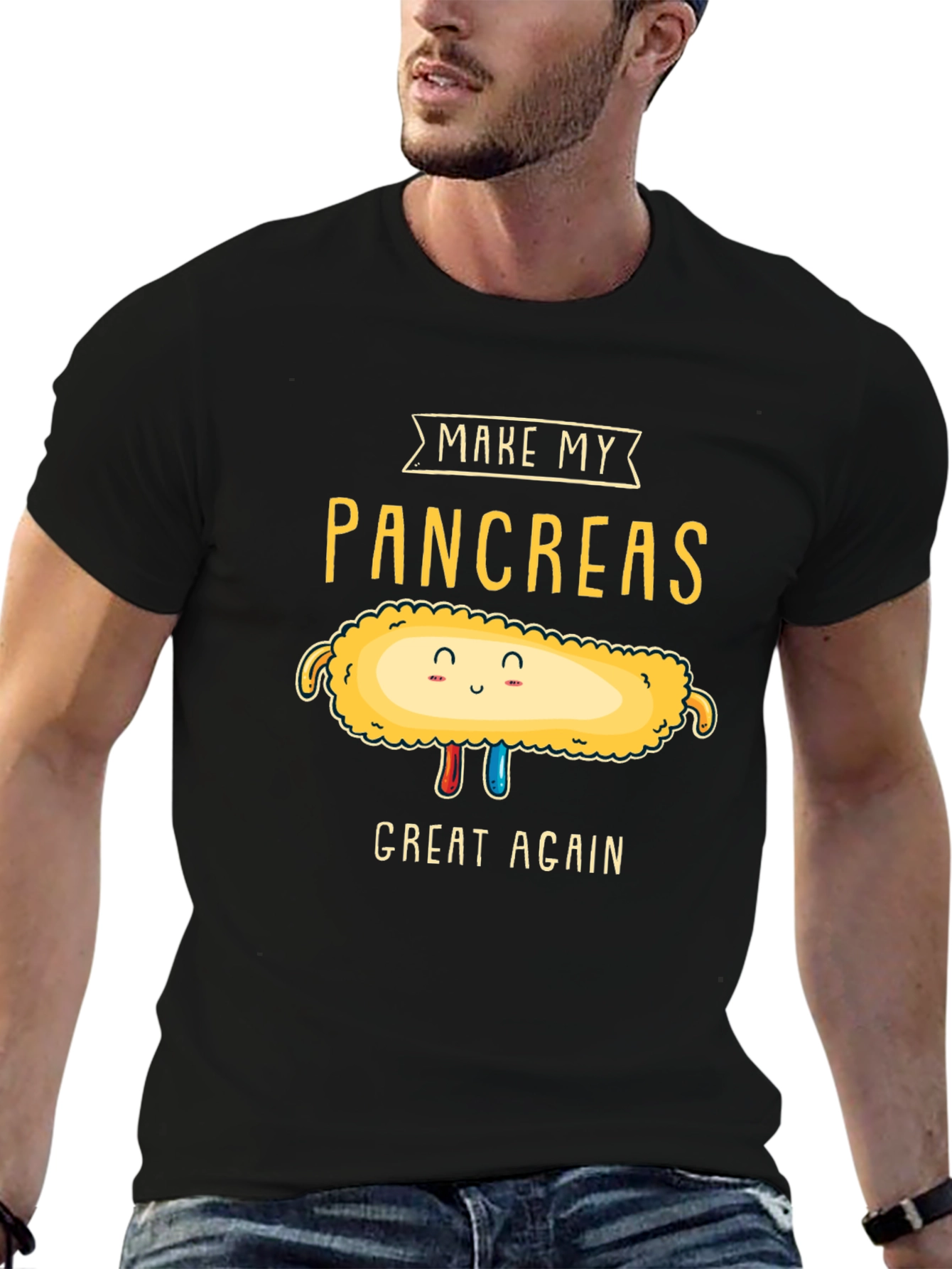 Make My Pancreas Great Again Black T-Shirt