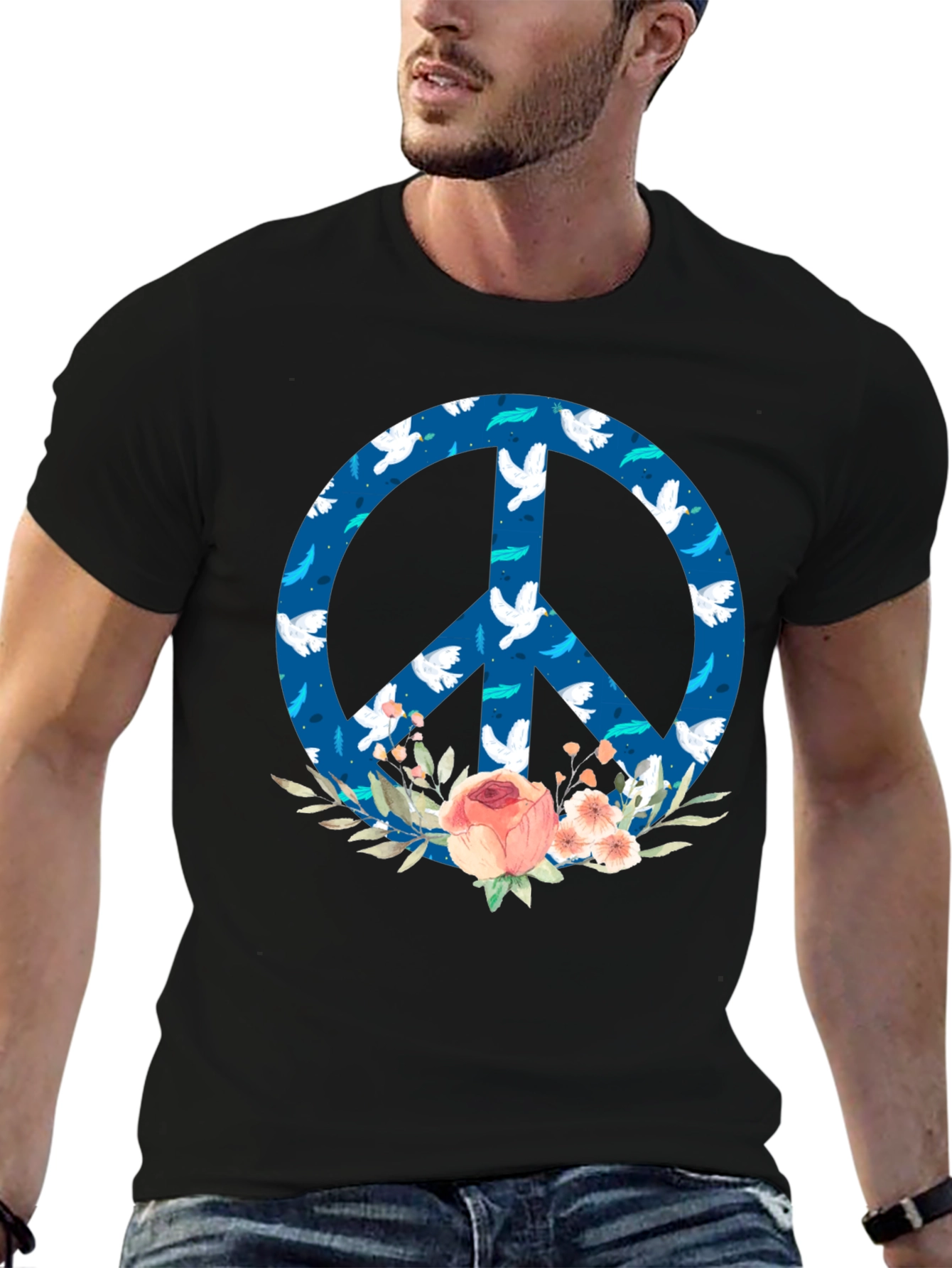Peace Sign Floral Graphic Tee