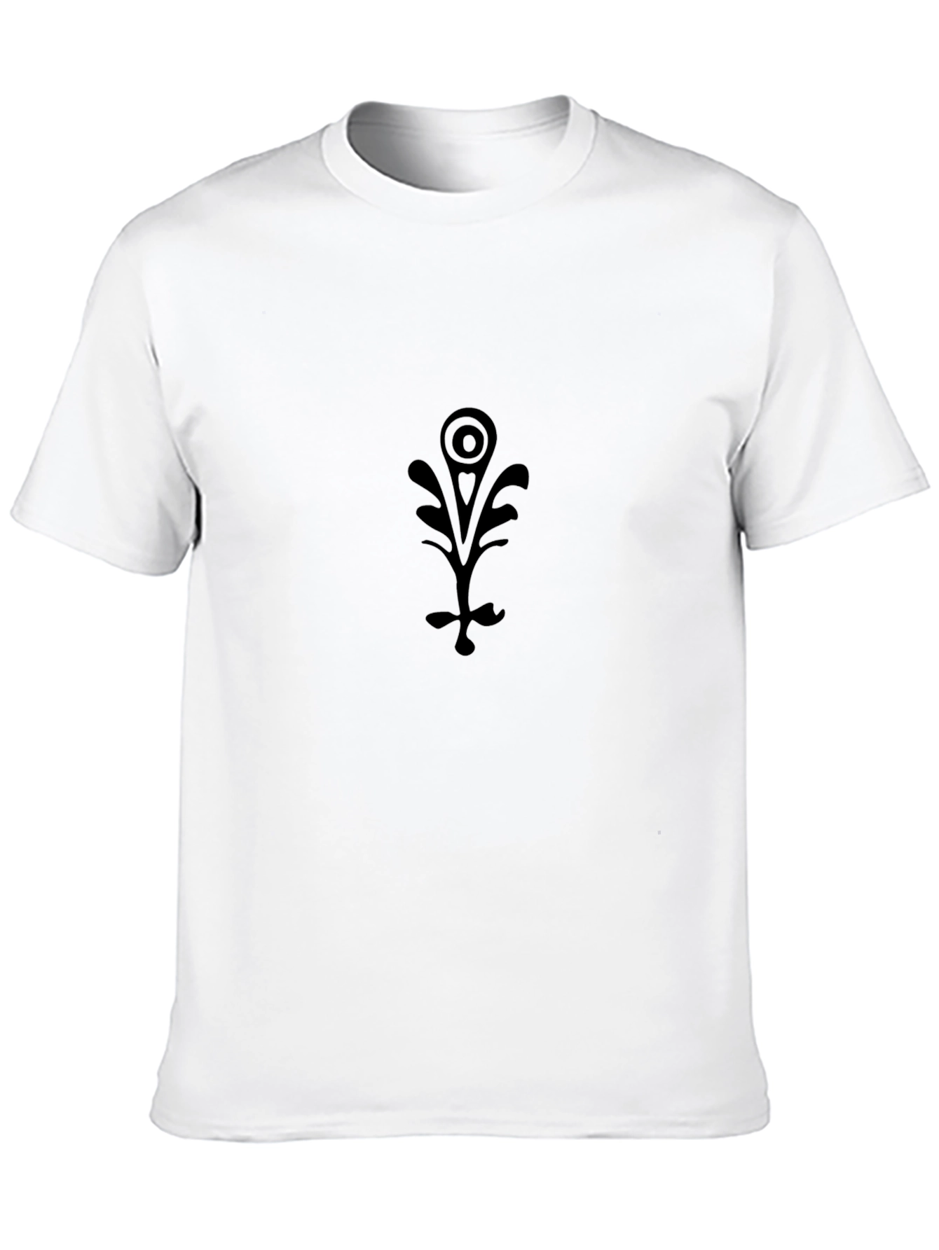 Mens Black T-Shirt with Unique Floral Graphic