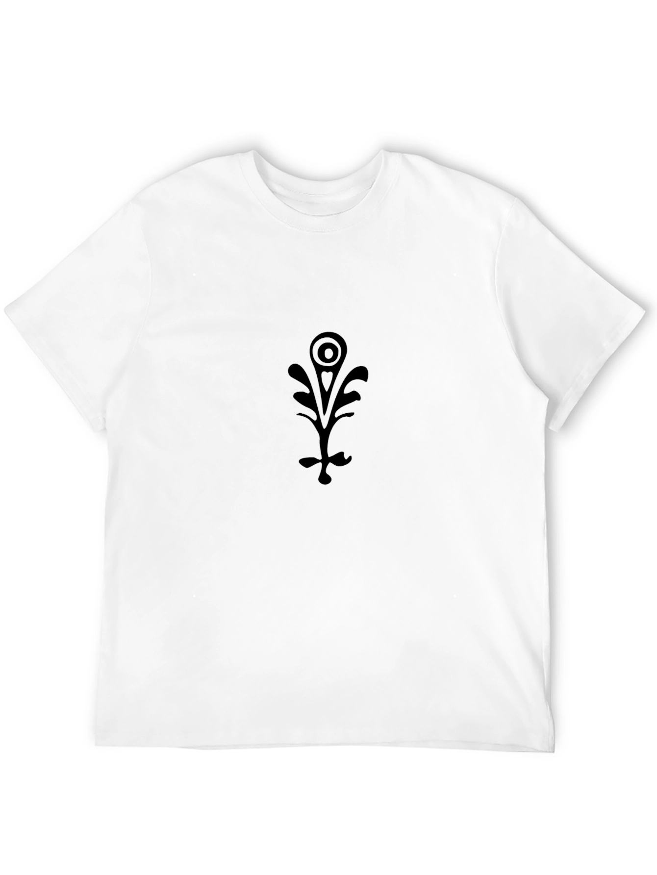 Mens Black T-Shirt with Unique Floral Graphic