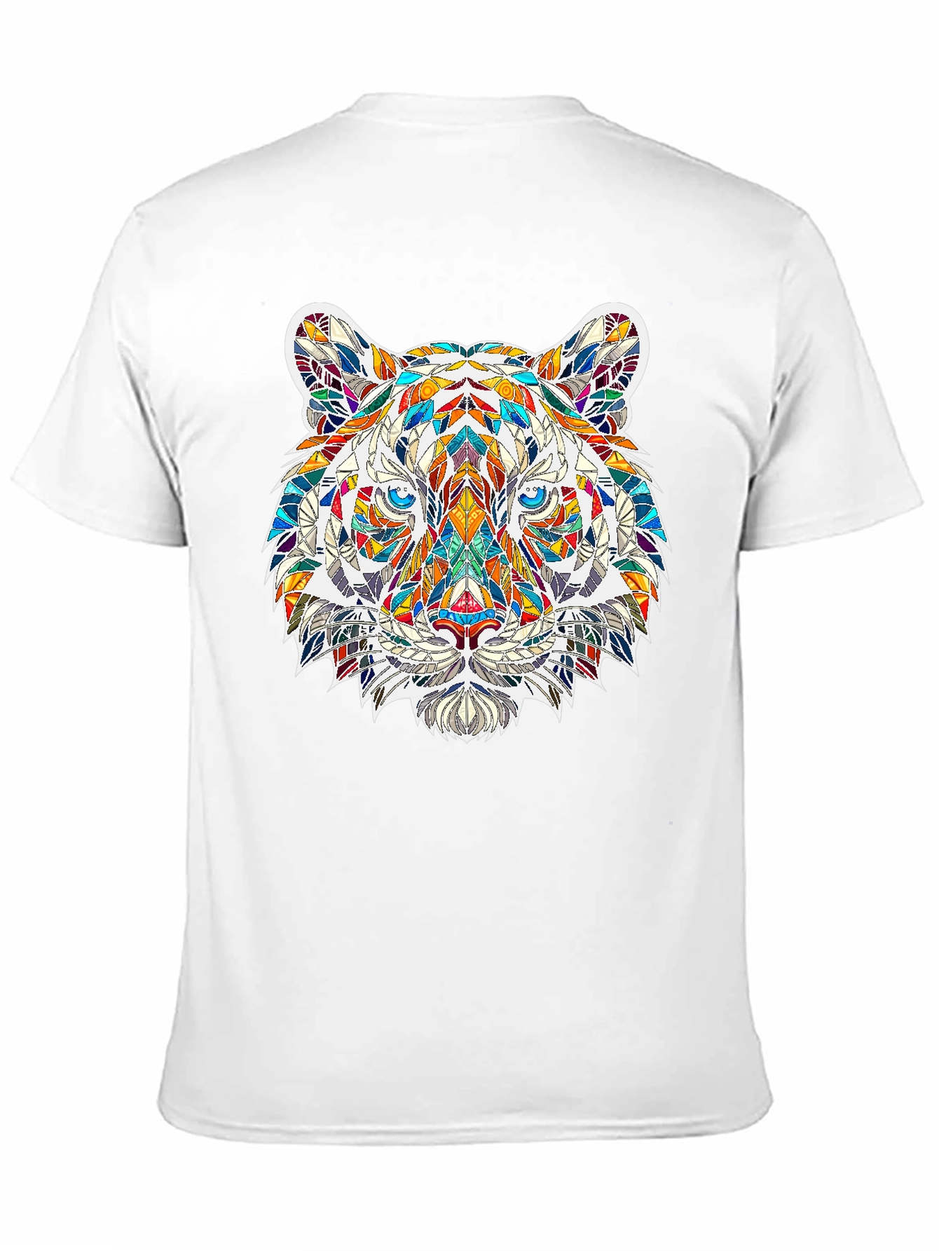 Geometric Tiger Print Black T-Shirt