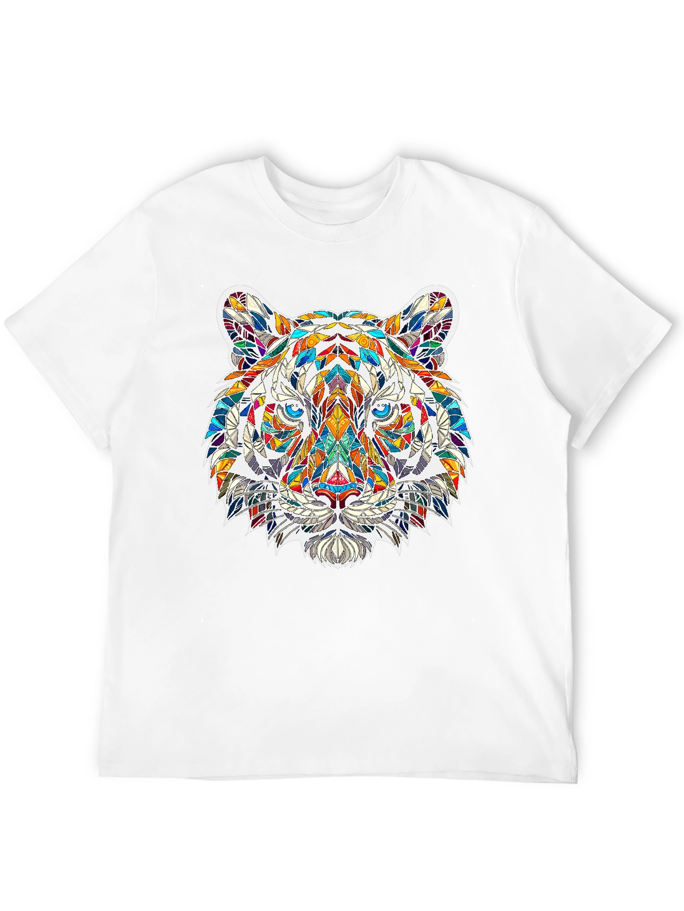 Geometric Tiger Print Black T-Shirt