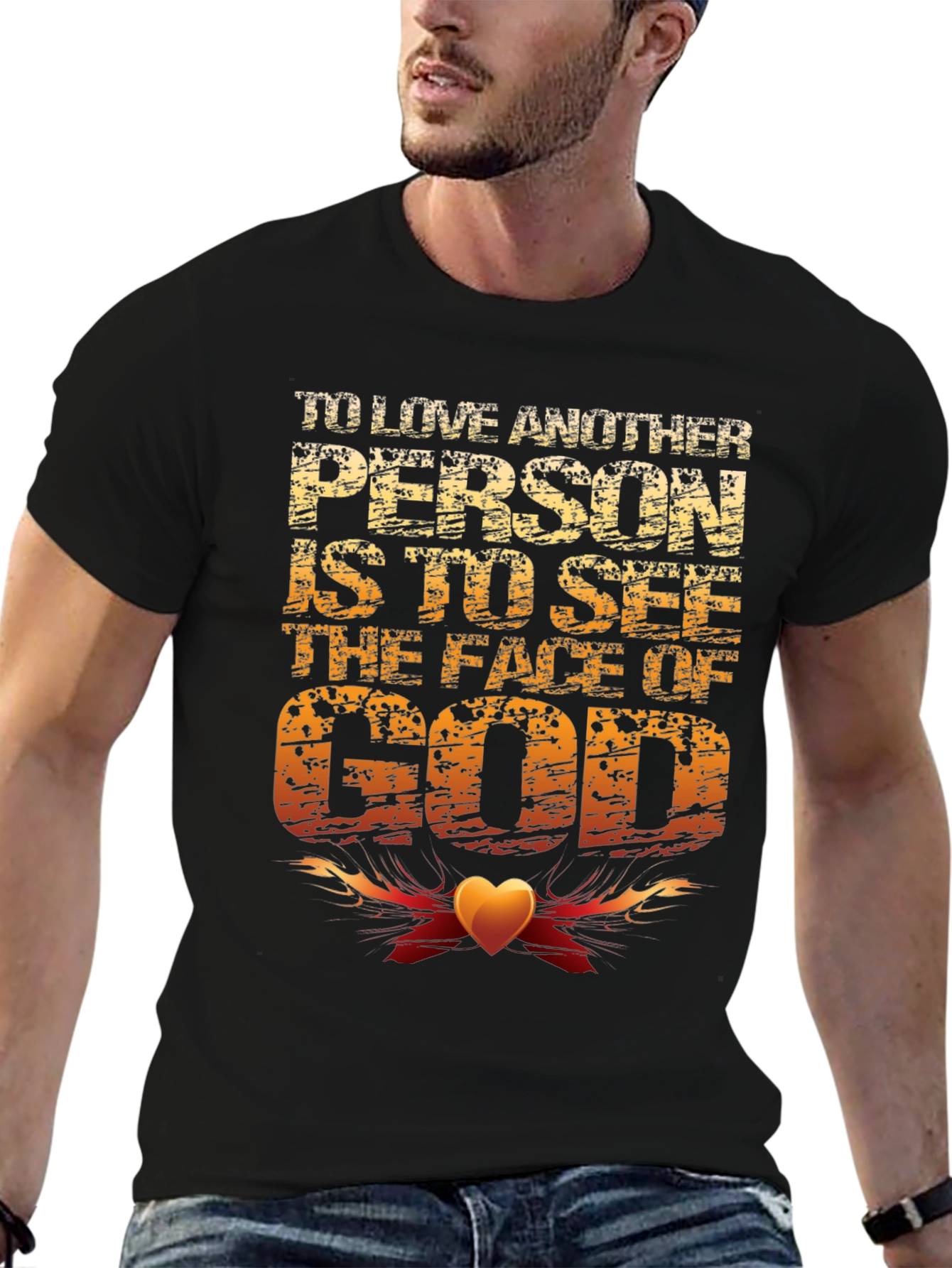 Inspirational God Graphic Tee - Mens Black T-Shirt