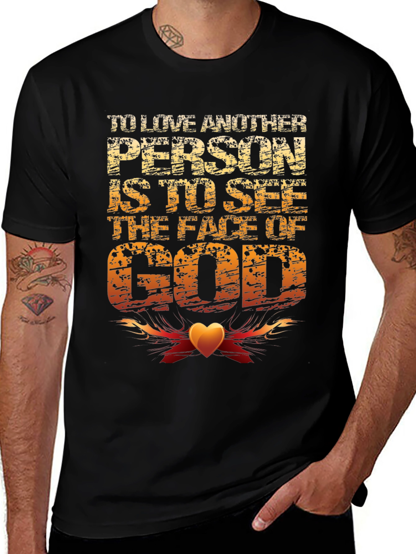 Inspirational God Graphic Tee - Mens Black T-Shirt
