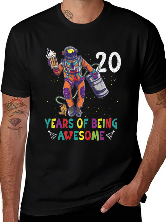 20 Years Of Being Awesome Astronaut Graphic T-Shirt