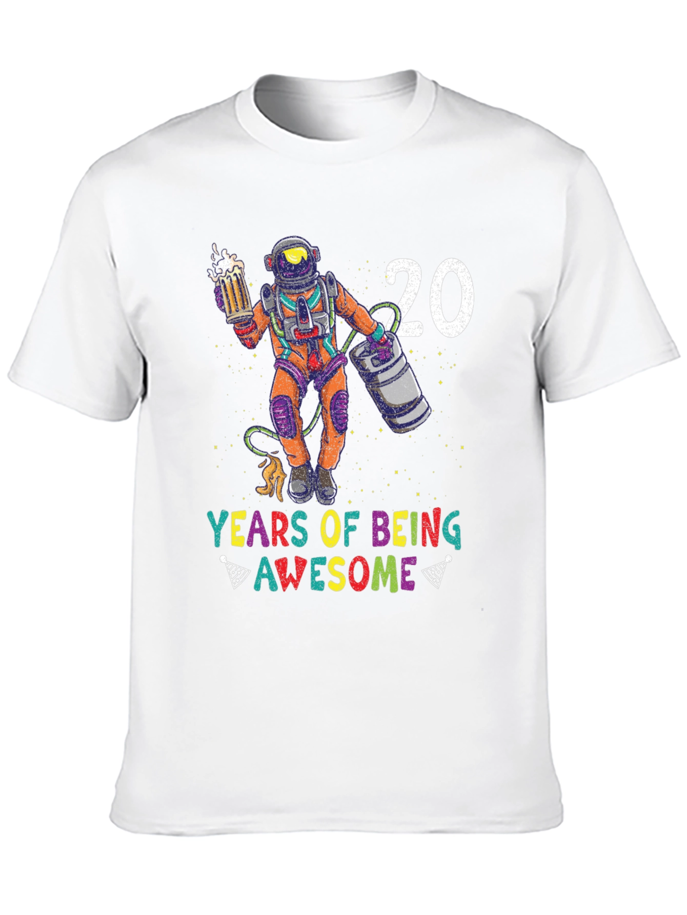 20 Years Of Being Awesome Astronaut Graphic T-Shirt