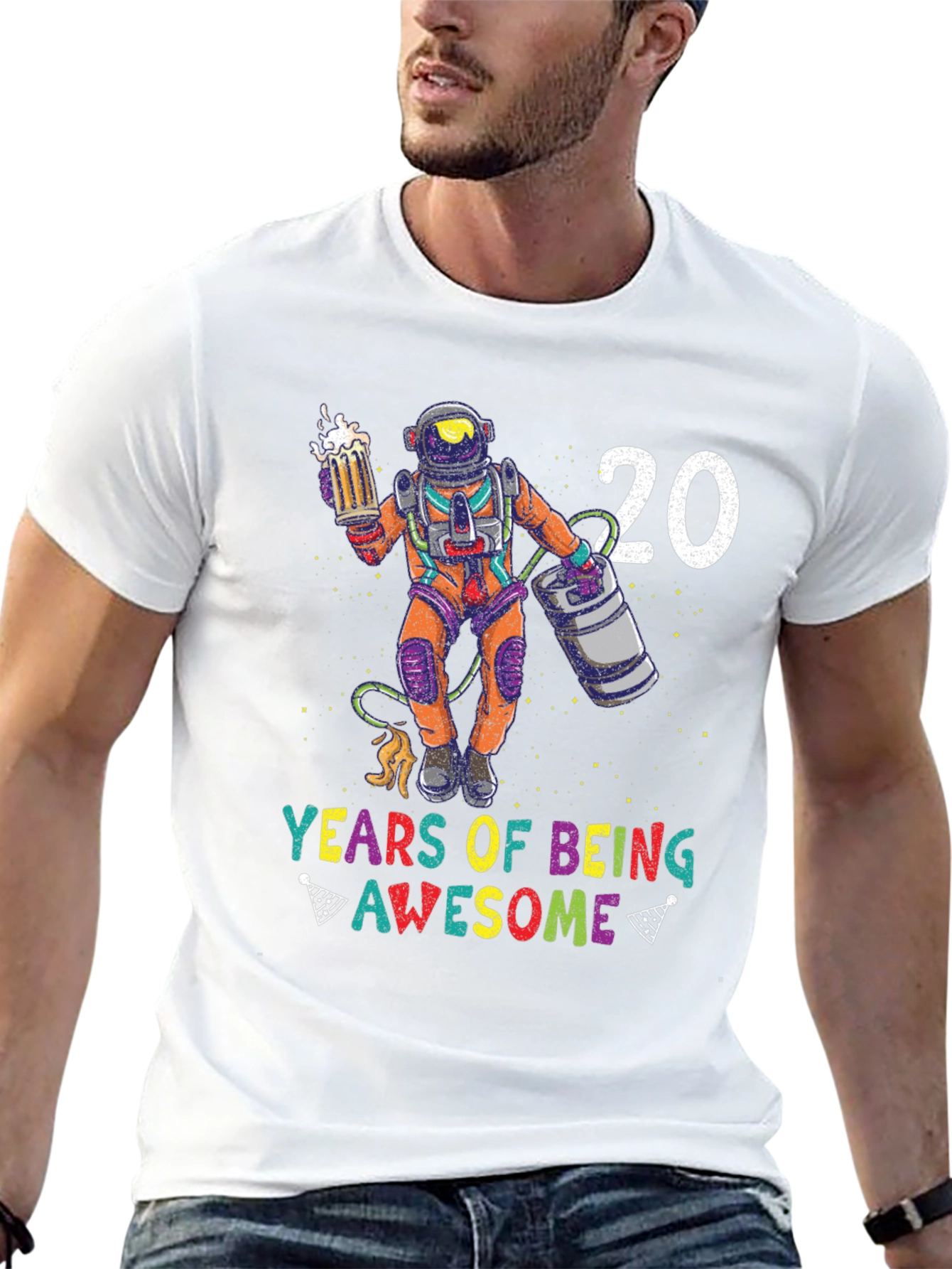 20 Years Of Being Awesome Astronaut Graphic T-Shirt