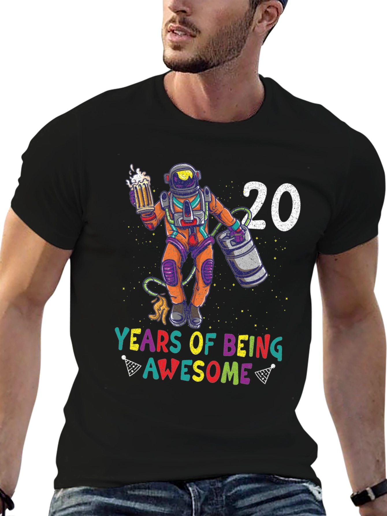 20 Years Of Being Awesome Astronaut Graphic T-Shirt