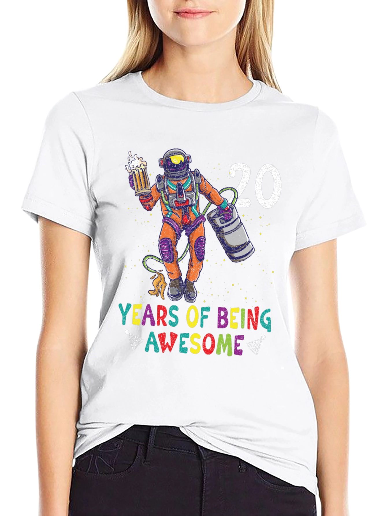 20 Years Of Being Awesome Astronaut Graphic T-Shirt