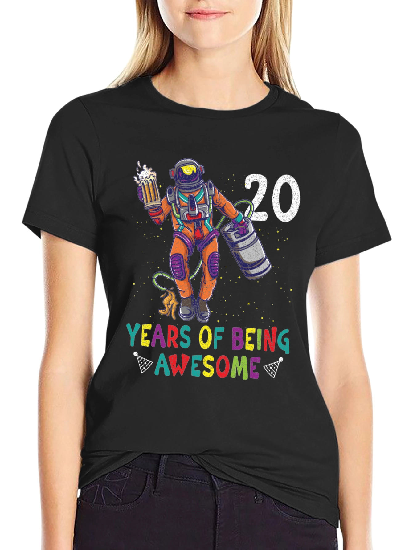 20 Years Of Being Awesome Astronaut Graphic T-Shirt