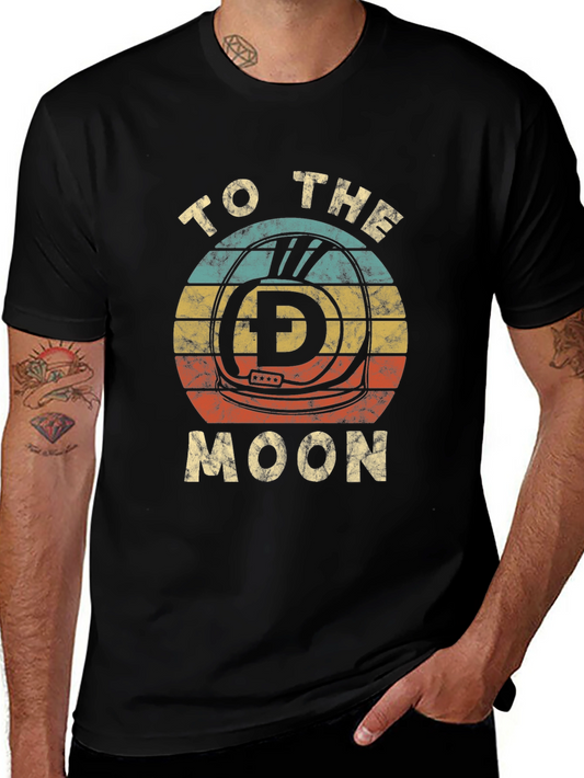 Retro Dogecoin To The Moon Graphic T-Shirt