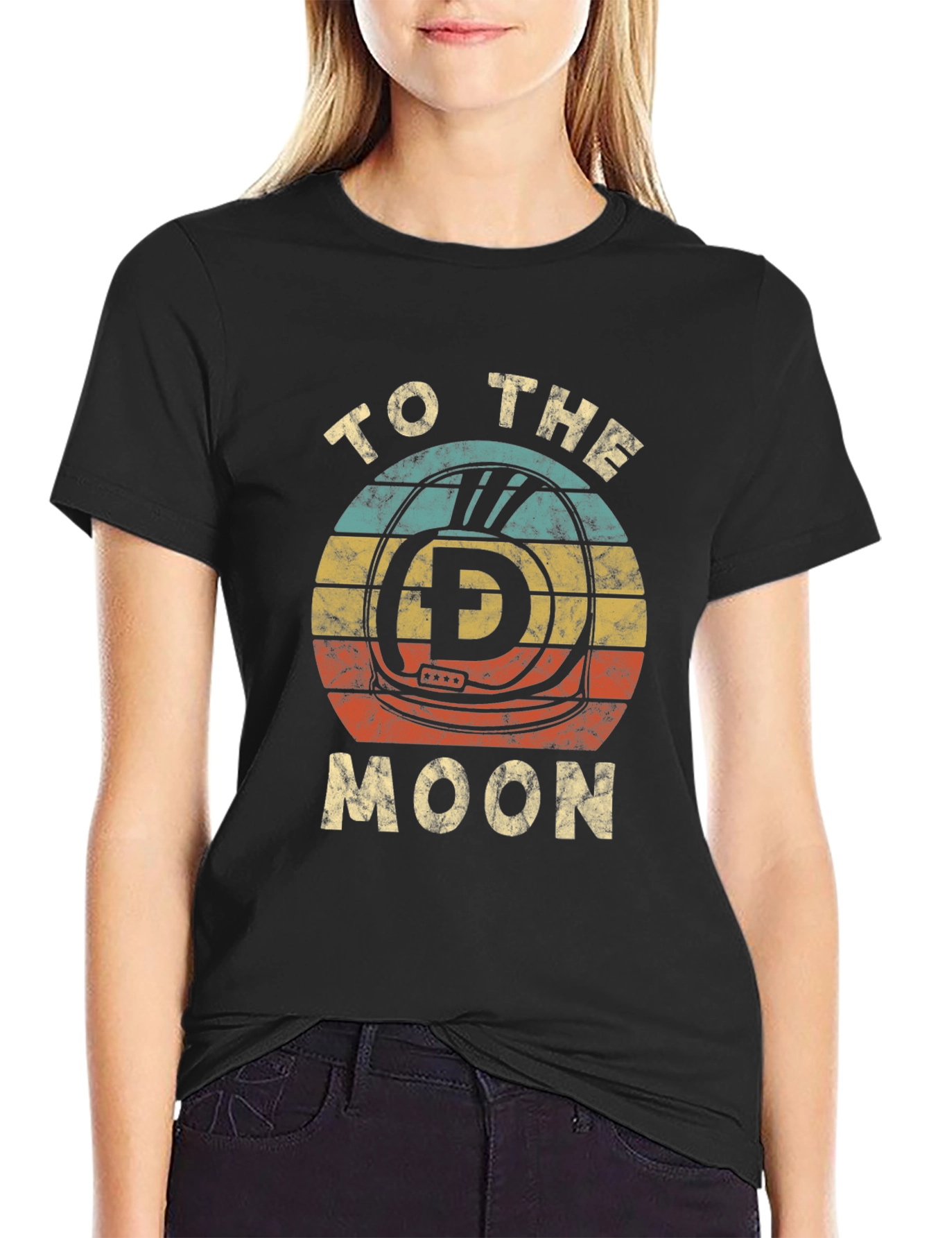 Retro Dogecoin To The Moon Graphic T-Shirt