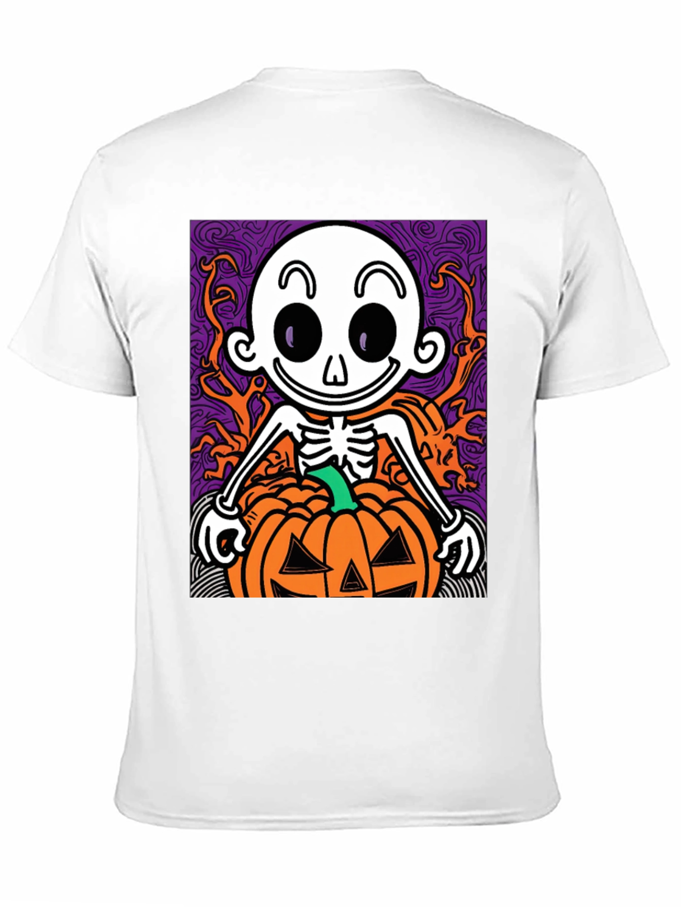 Spooky Skeleton Pumpkin Halloween T-Shirt