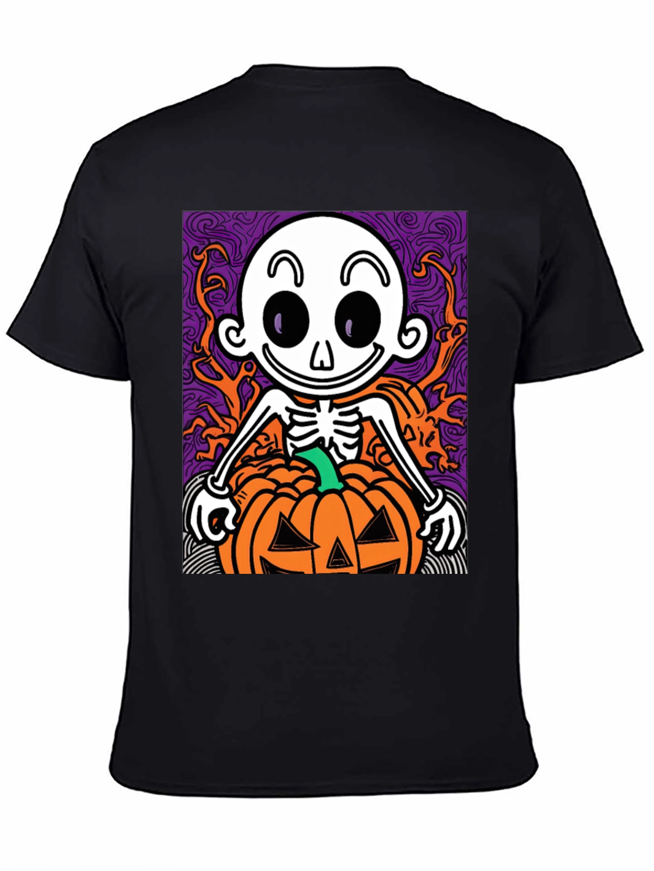 Spooky Skeleton Pumpkin Halloween T-Shirt