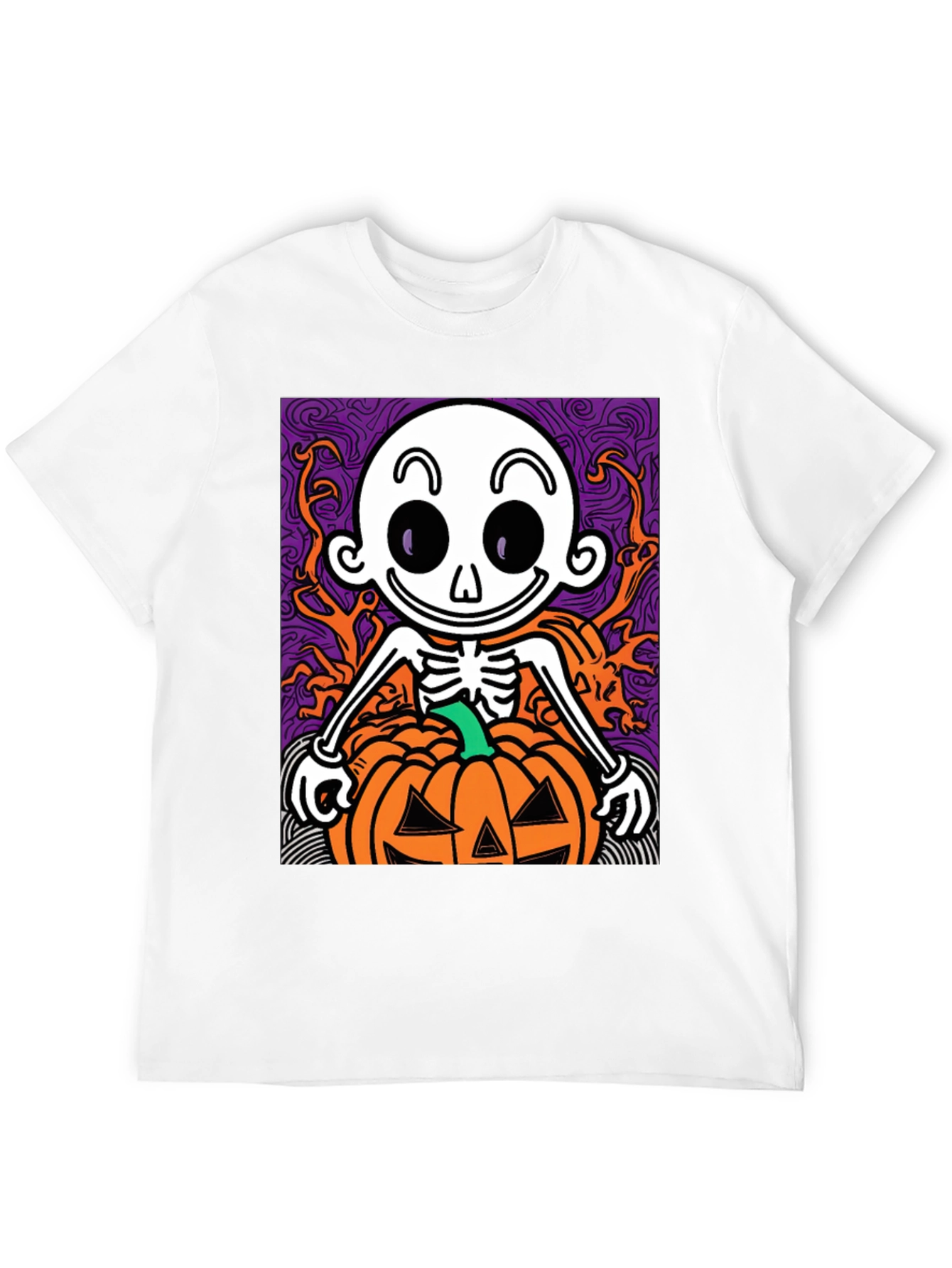 Spooky Skeleton Pumpkin Halloween T-Shirt