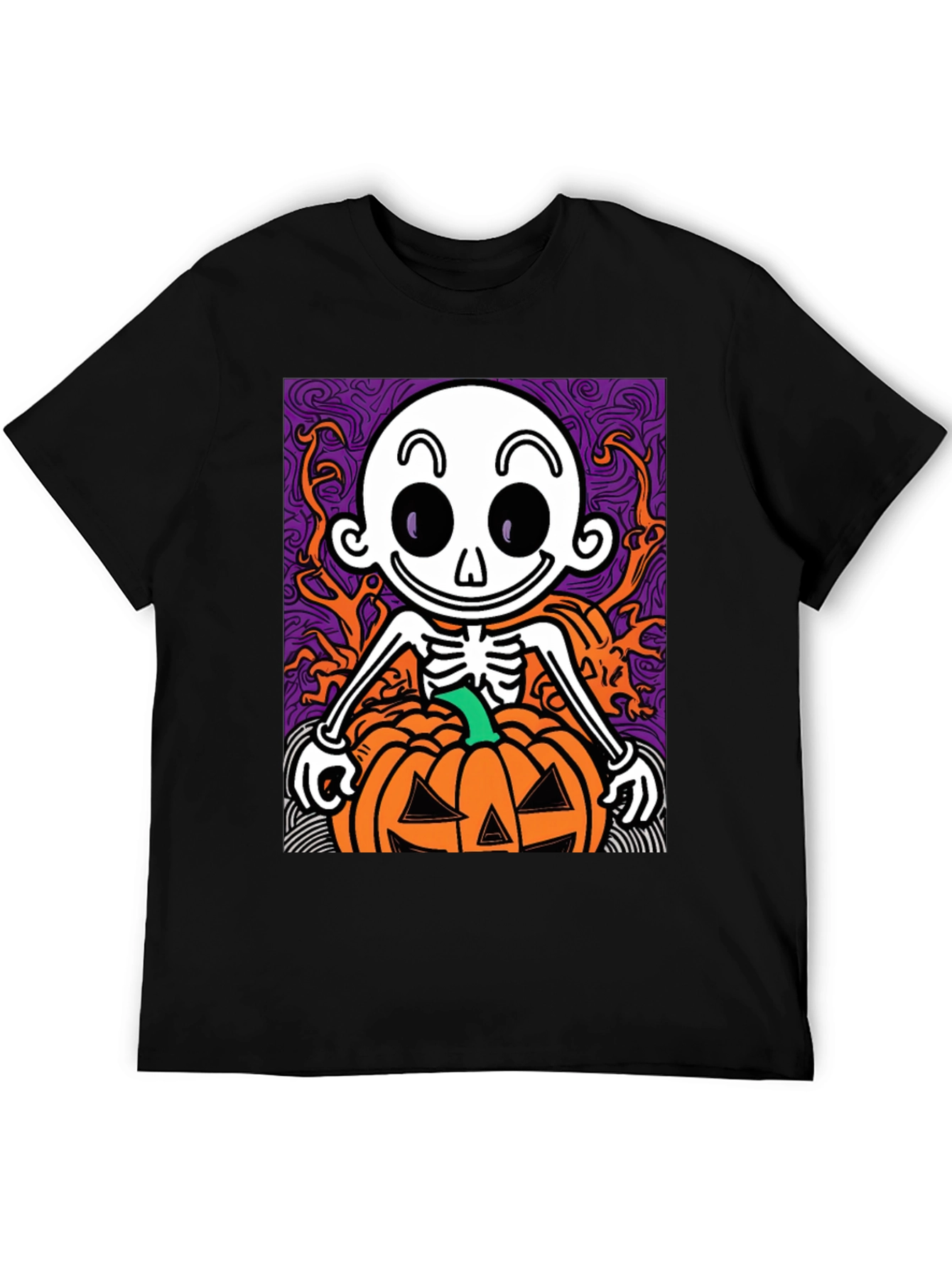 Spooky Skeleton Pumpkin Halloween T-Shirt
