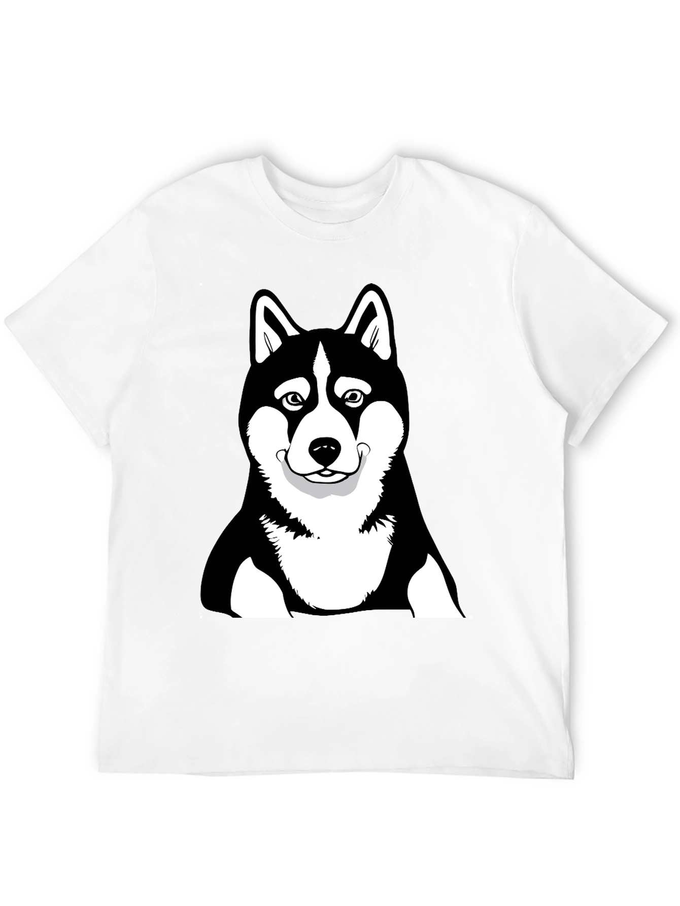 Husky Dog Graphic Black T-Shirt