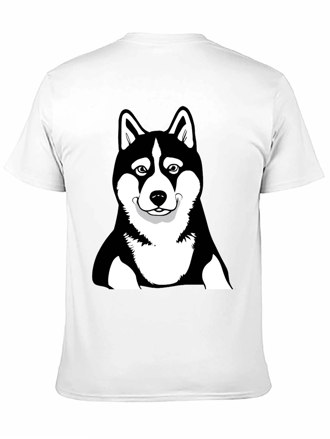 Husky Dog Graphic Black T-Shirt
