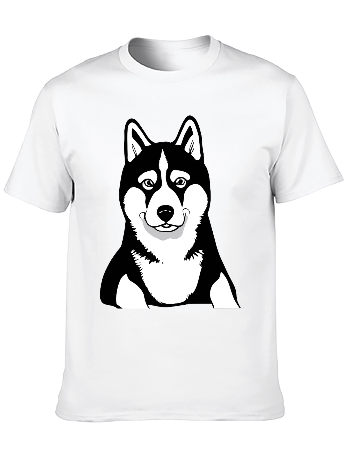 Husky Dog Graphic Black T-Shirt