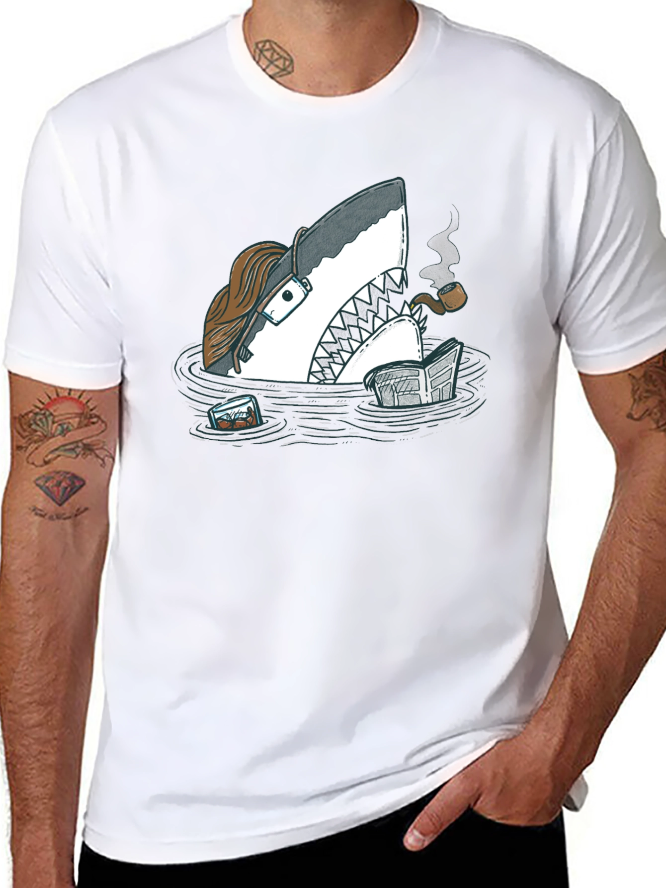 Intellectual Shark T-Shirt - Unique Graphic Tee