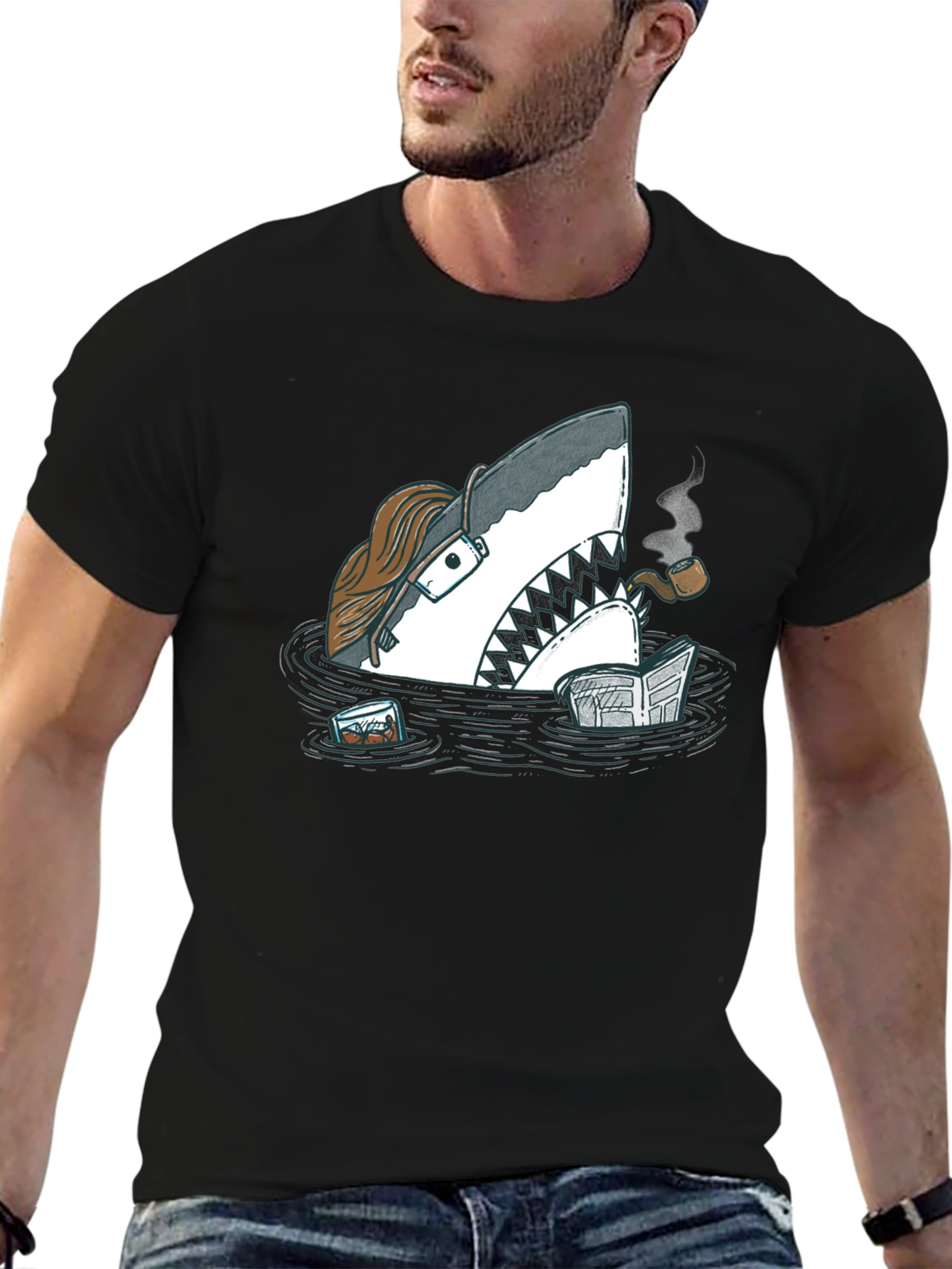 Intellectual Shark T-Shirt - Unique Graphic Tee