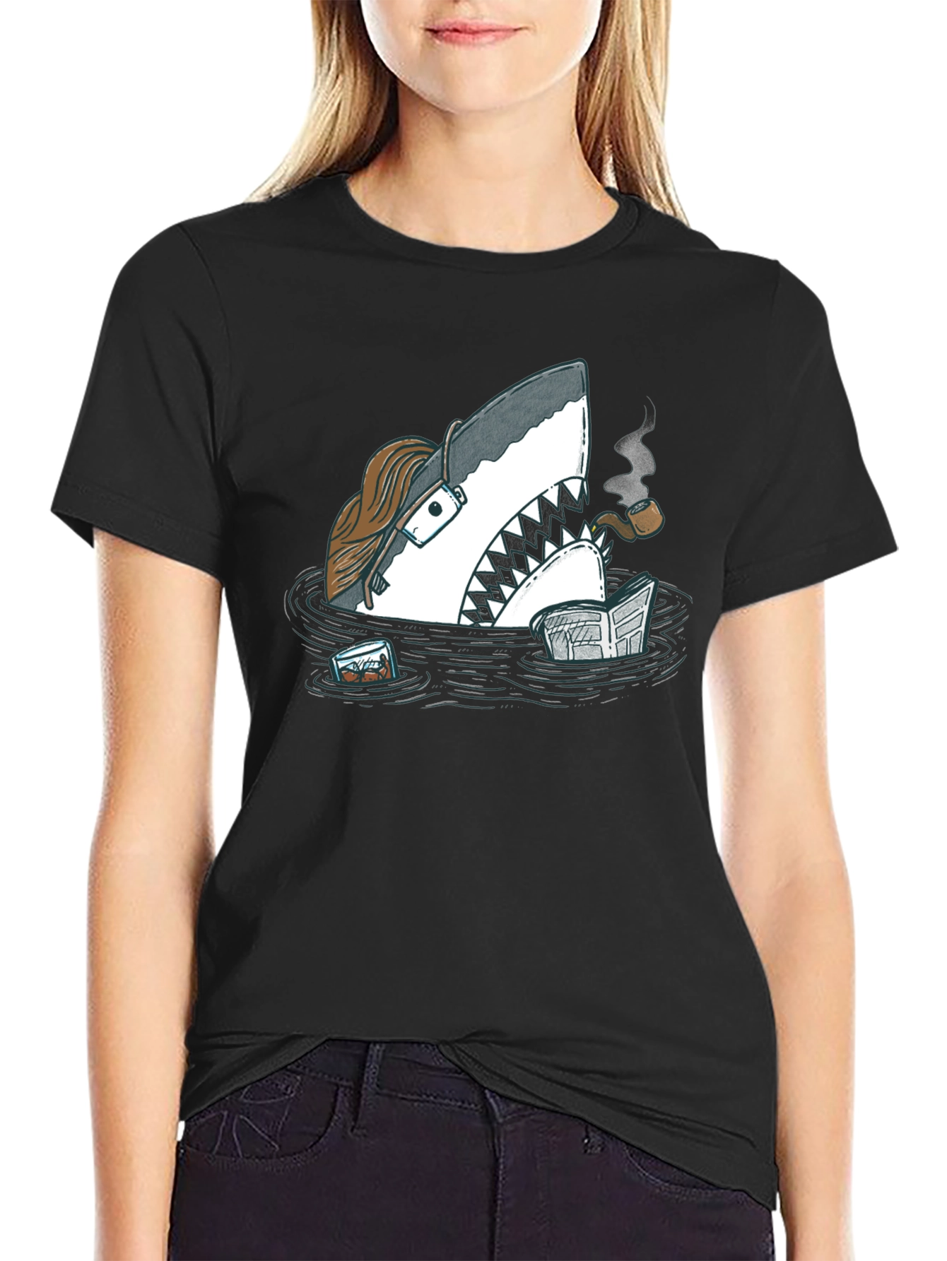 Intellectual Shark T-Shirt - Unique Graphic Tee