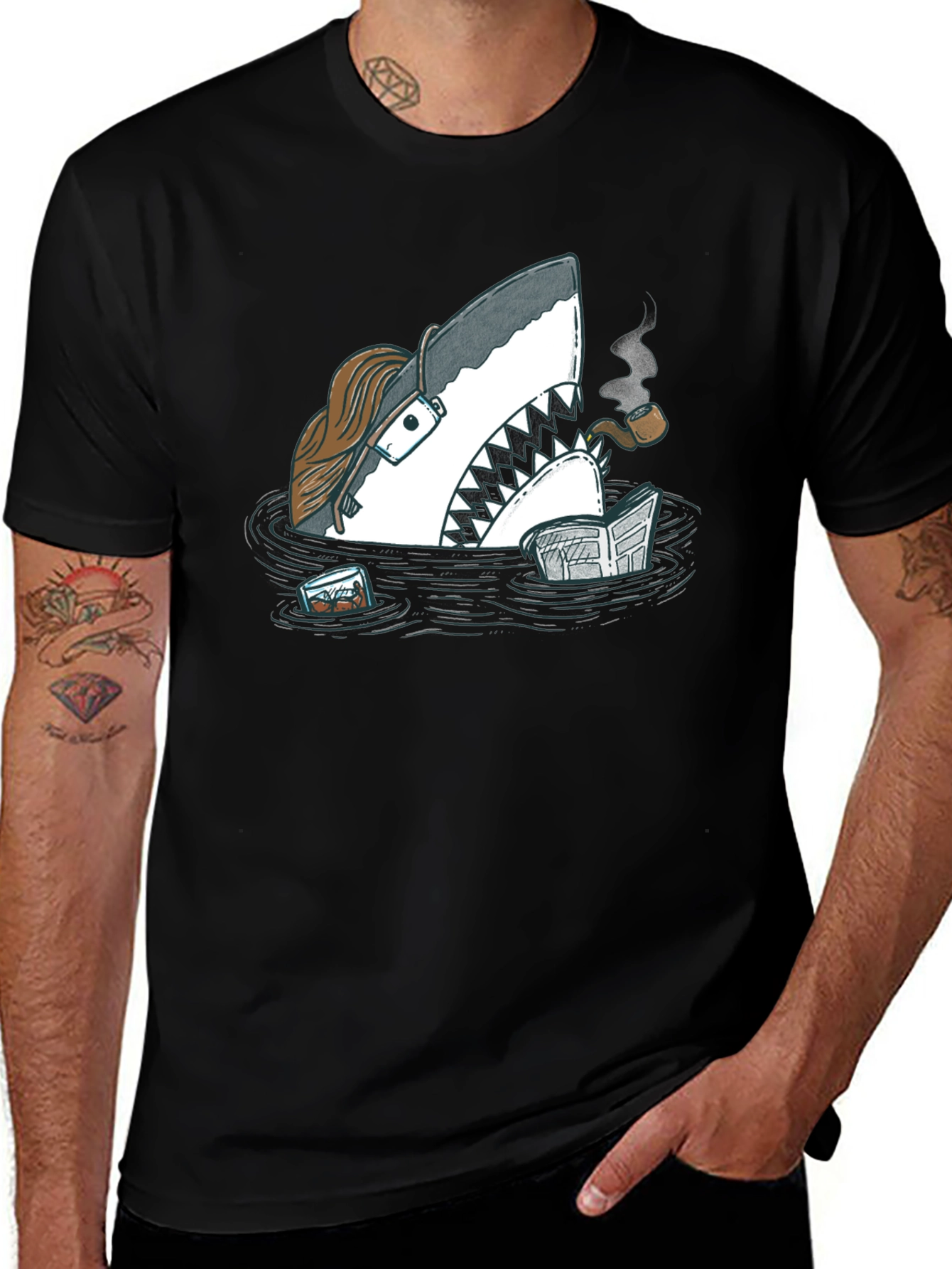 Intellectual Shark T-Shirt - Unique Graphic Tee