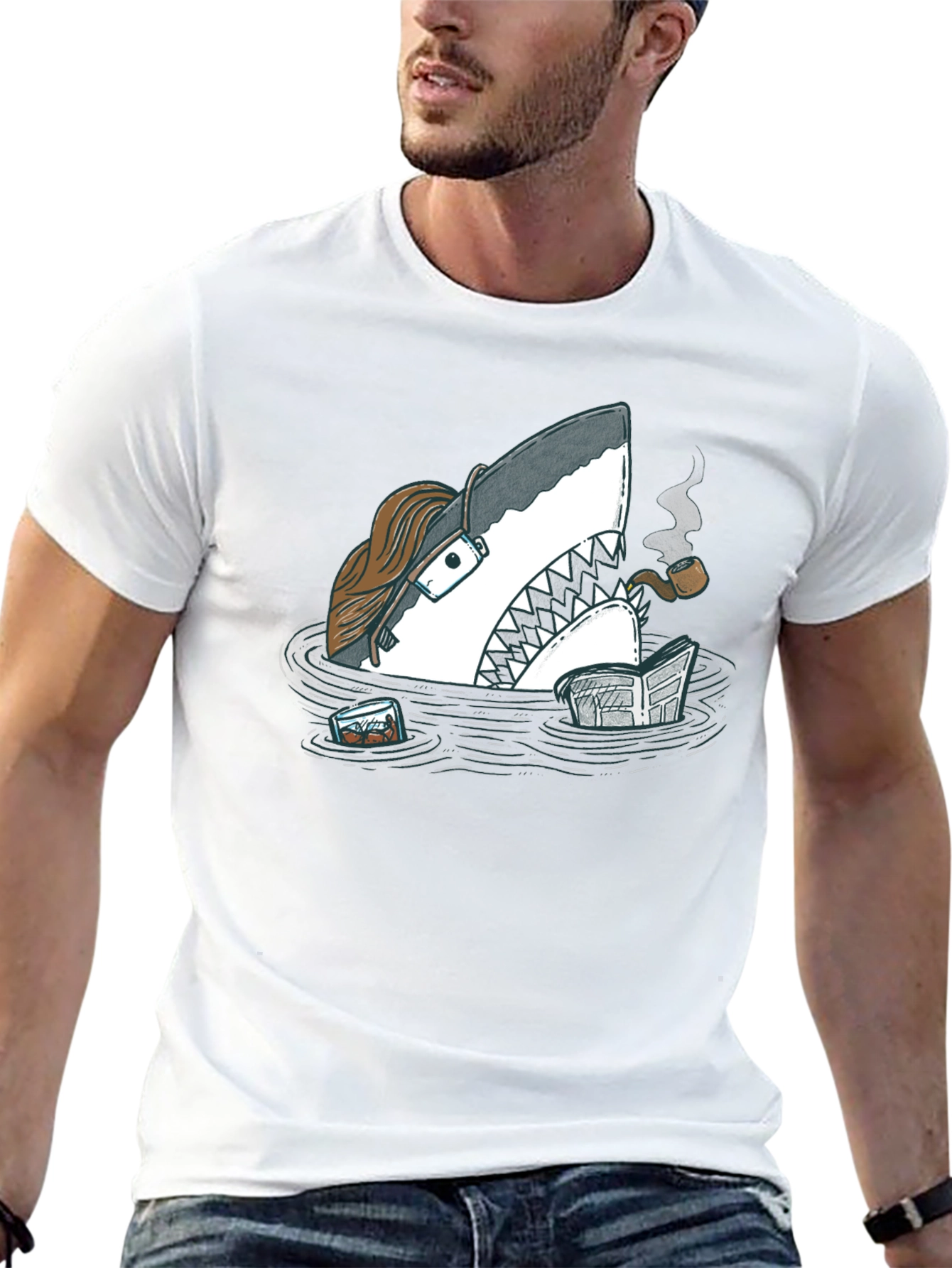 Intellectual Shark T-Shirt - Unique Graphic Tee