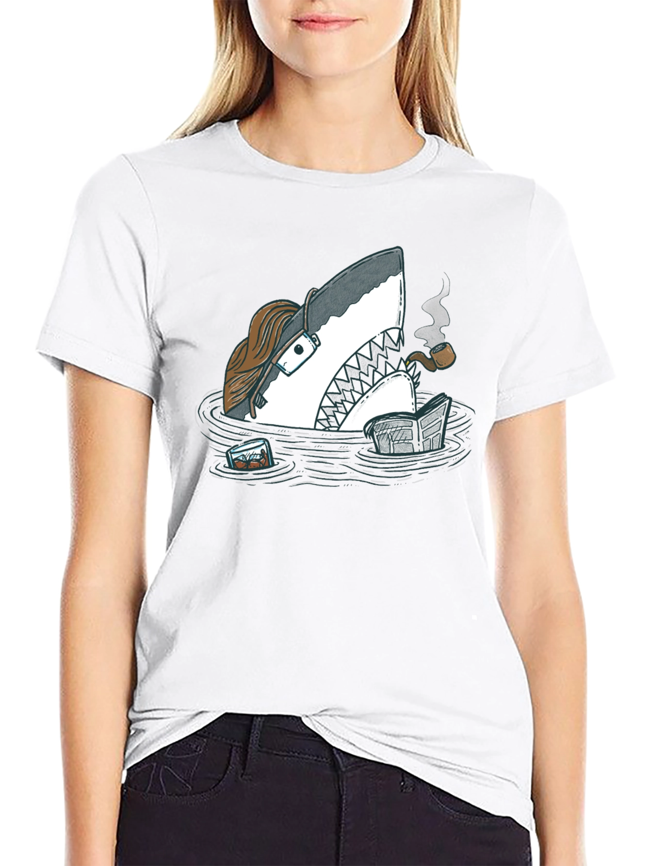 Intellectual Shark T-Shirt - Unique Graphic Tee