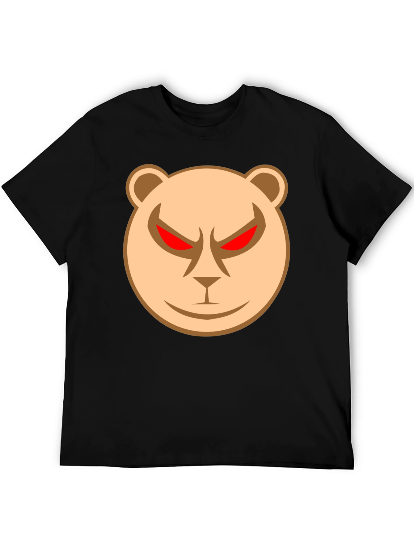 Mens Black T-Shirt with Angry Bear Graphic