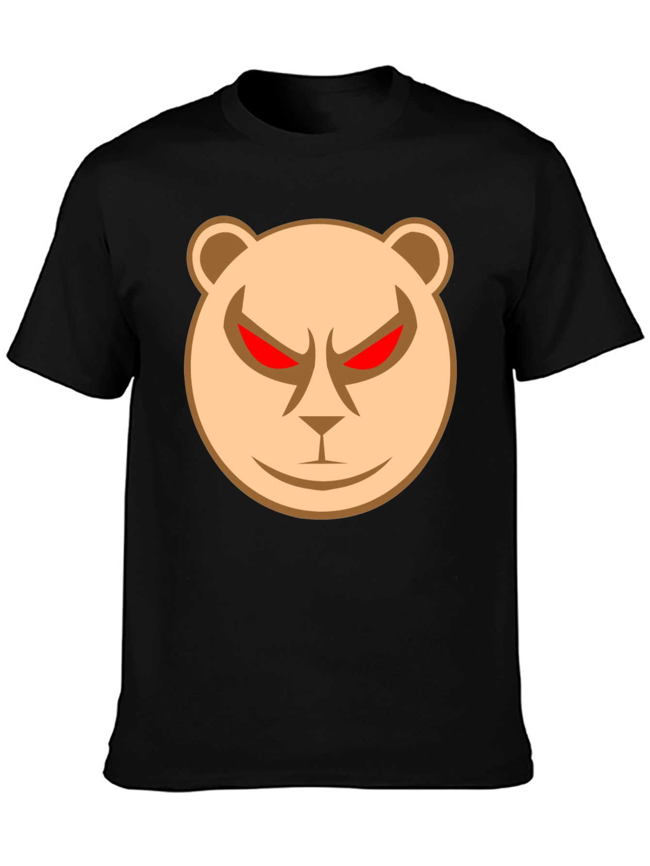 Mens Black T-Shirt with Angry Bear Graphic