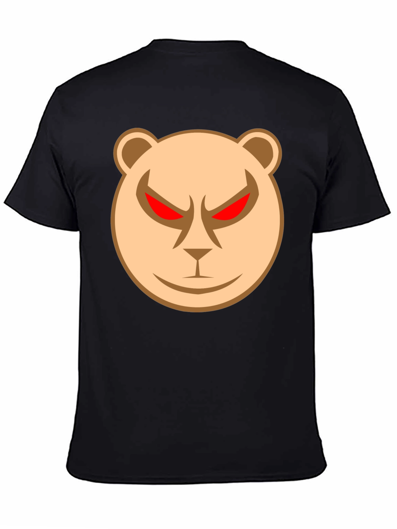 Mens Black T-Shirt with Angry Bear Graphic