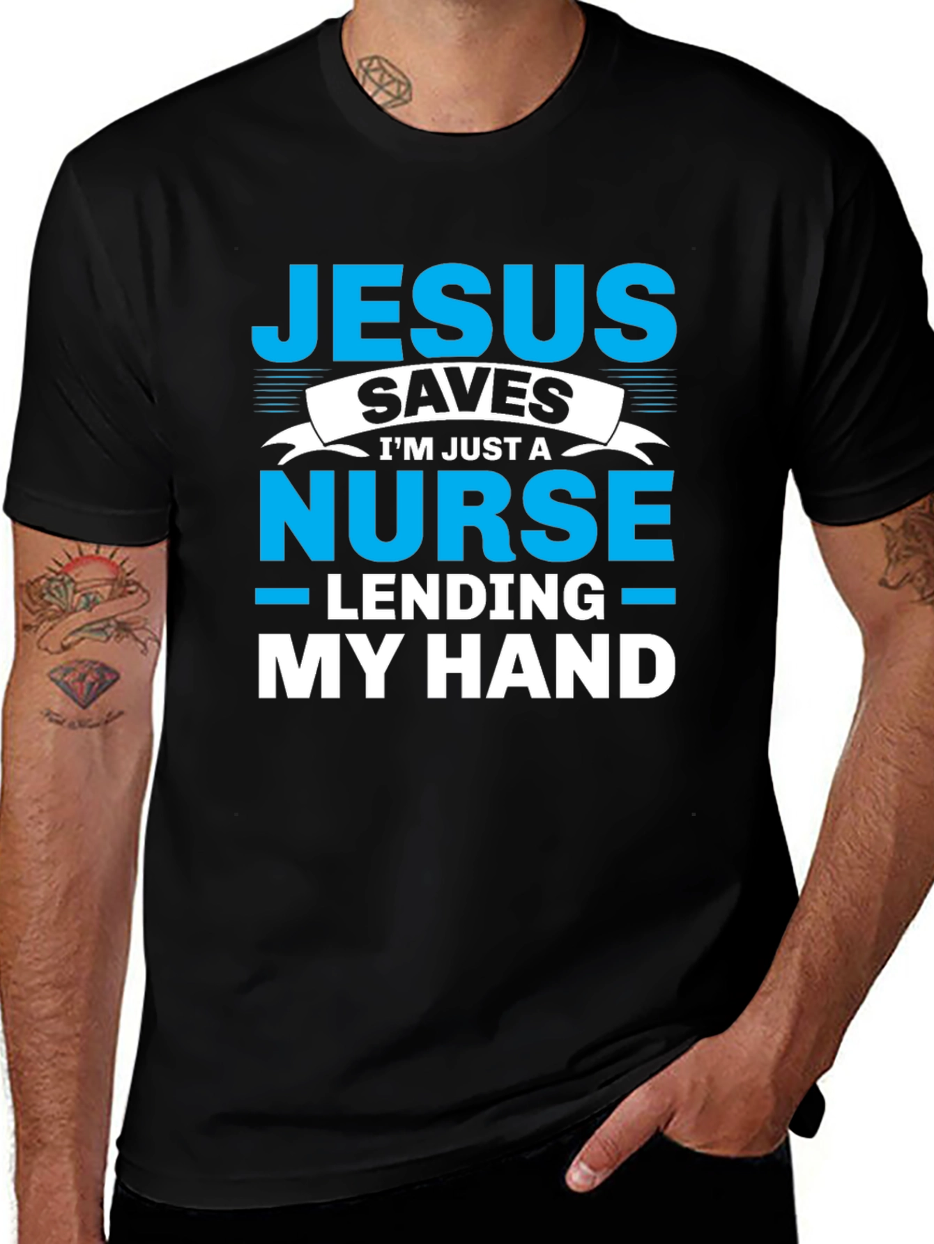 Jesus Saves Nurse T-Shirt - Lending My Hand